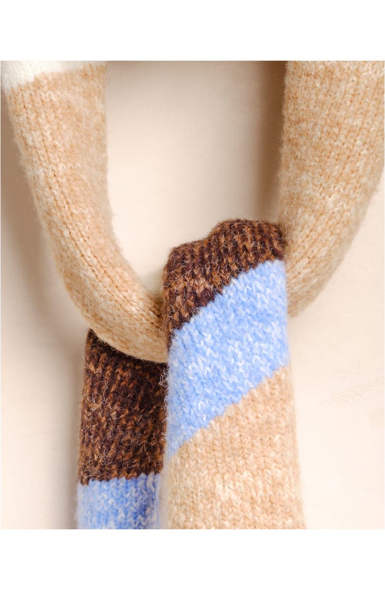 Free People Carina Swirl Colorblock Scarf, Alternate, color, Tan