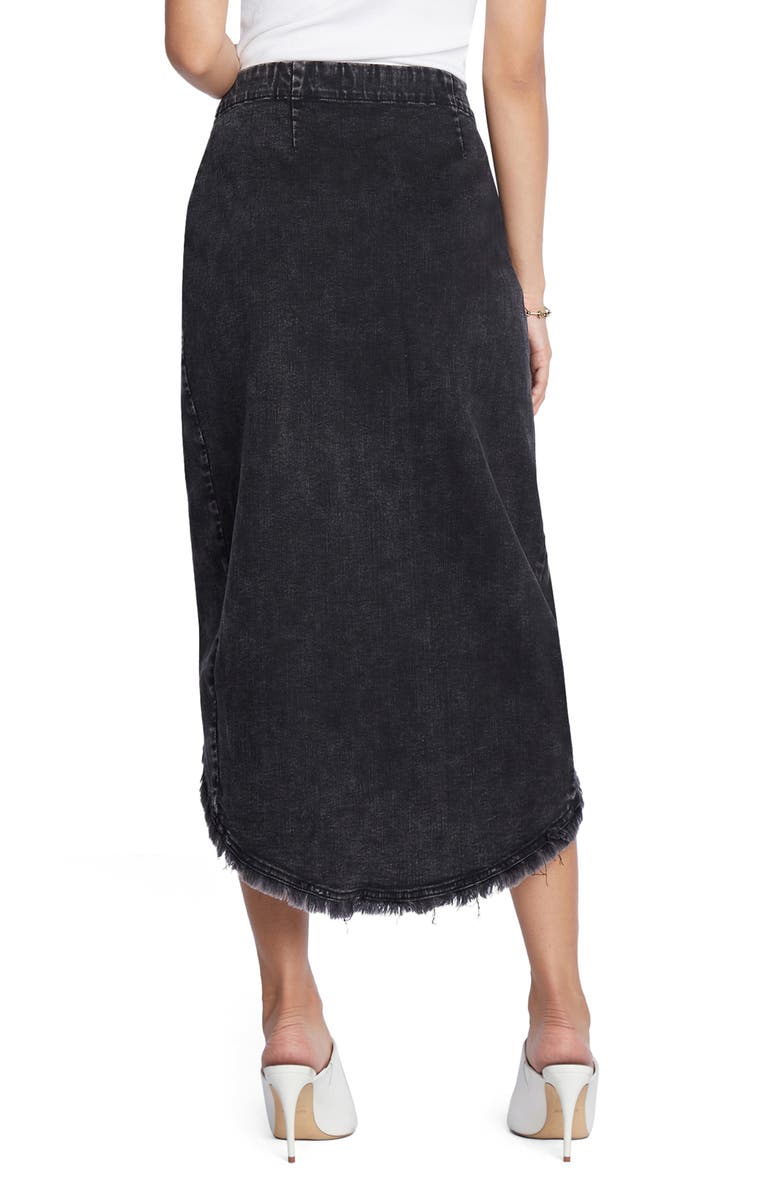 Wash Lab Denim Button Front Denim Faux Wrap Skirt, Alternate, color,
