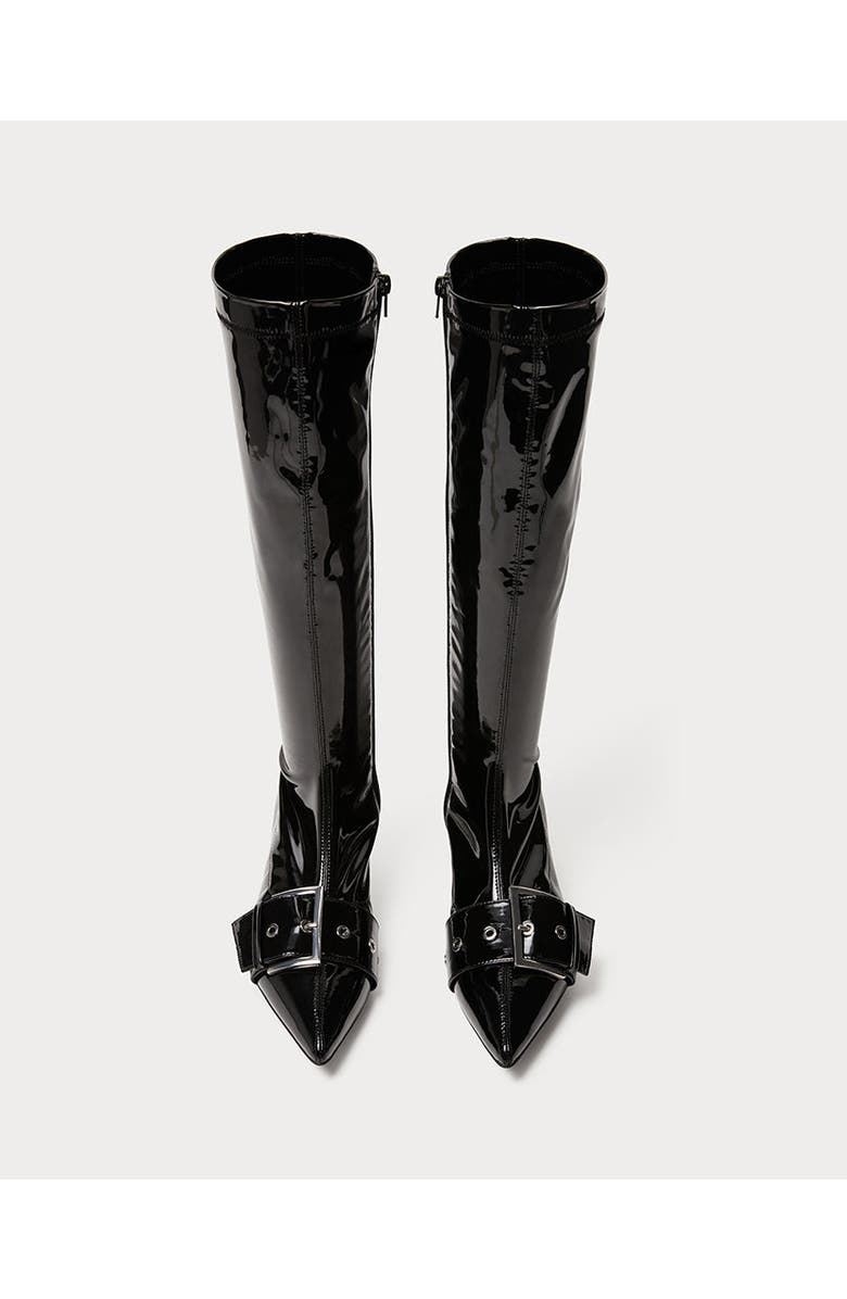 WeWoreWhat Knee High Buckle Boot, Main, color, Black