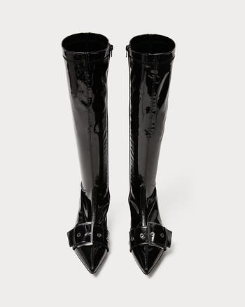 【WOOHWA】GARTER-BUCKLE BOOTS-CUT PT WeWoreWhat Knee High Buckle Boot | Nordstrom