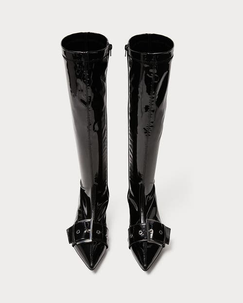 Weworewhat Knee High Buckle Boot In Black
