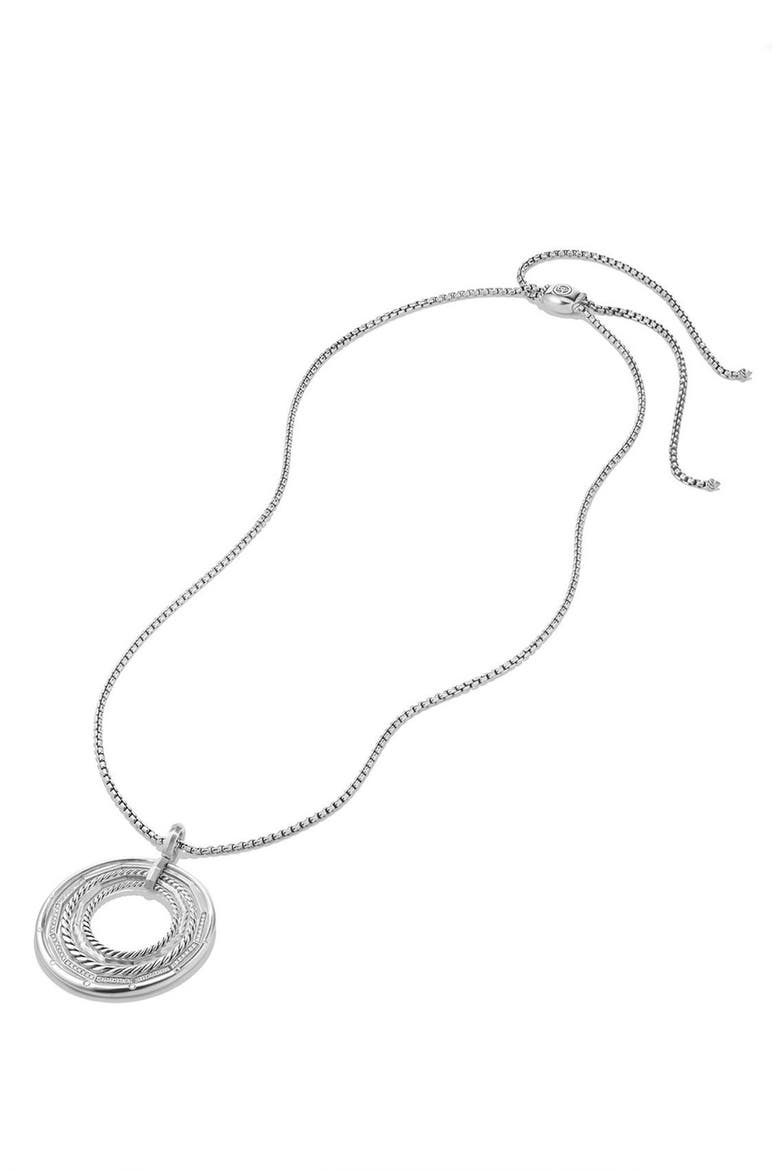 Stax Large Pendant Necklace with Diamonds, Alternate, color, SILVER