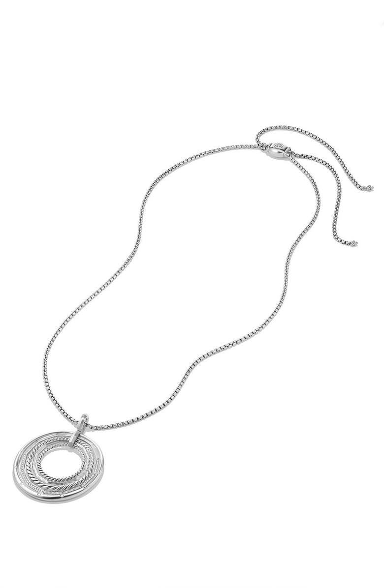 David Yurman Stax Large Pendant Necklace with Diamonds, Alternate, color,