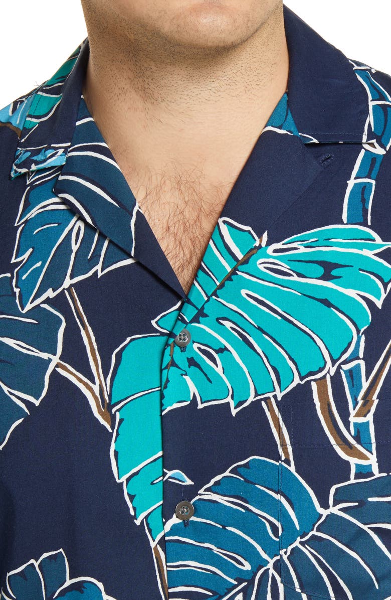 Reyn Spooner Kainapa Tropical Short Sleeve Button-Up Camp Shirt, Alternate, color, 