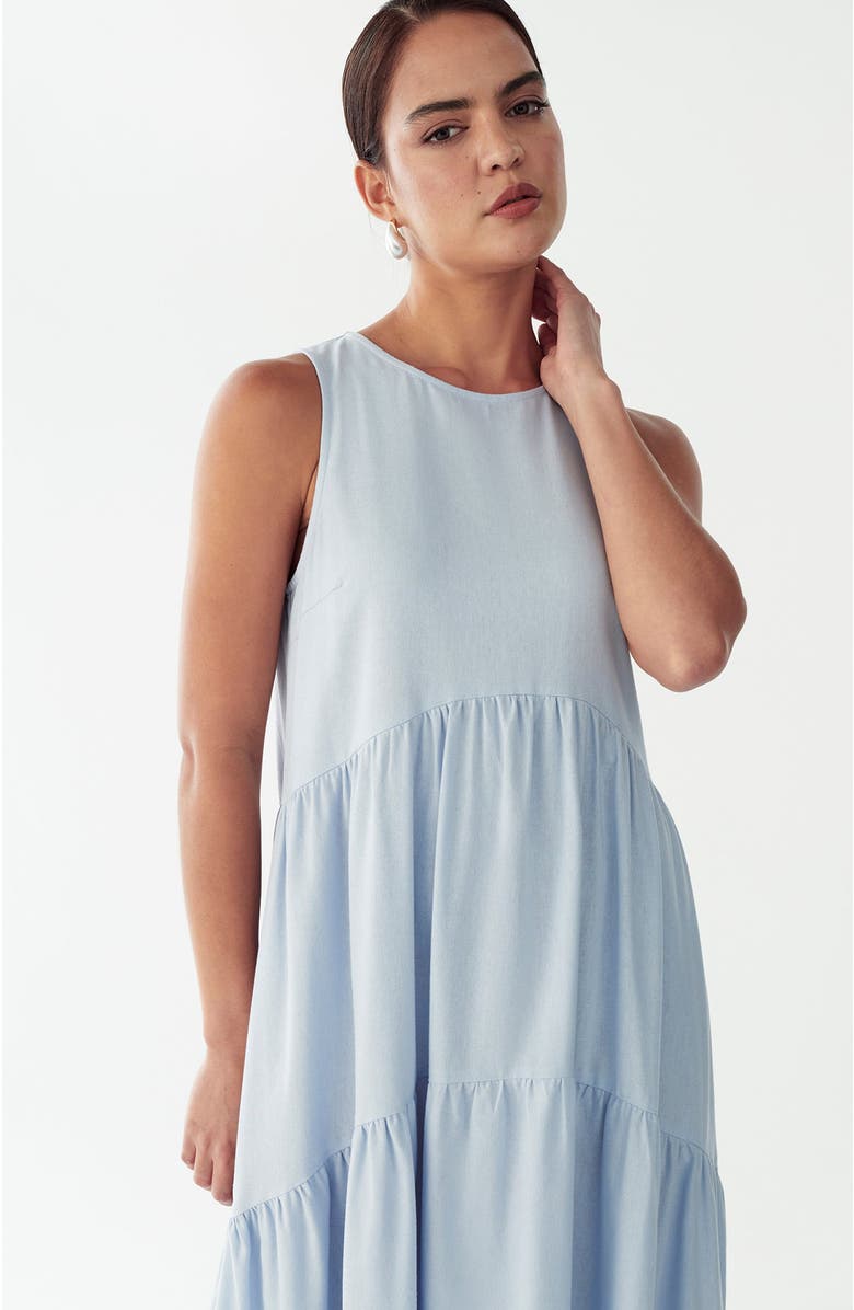 ST MRLO Remi Tiered Dress, Alternate, color, Sky Blue