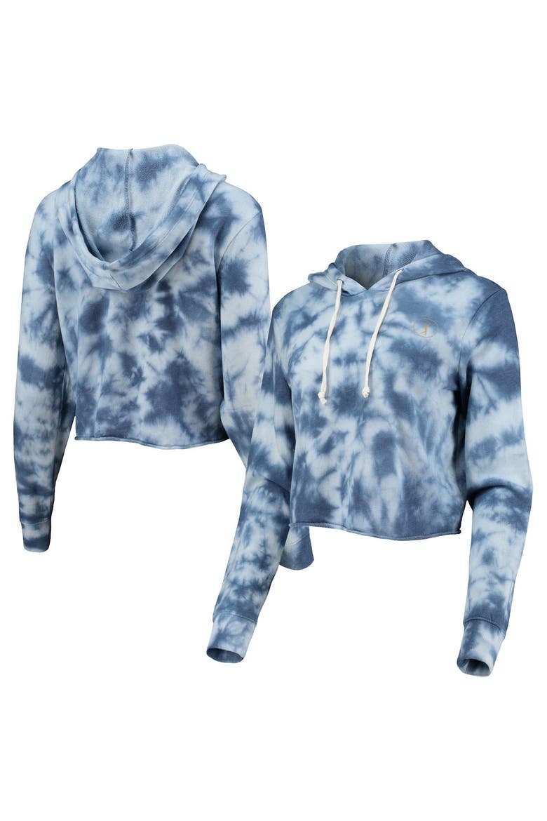 Women's Alternative Apparel Heathered Royal THE PLAYERS Tie-Dye Cropped Pullover Hoodie, Main, color, Heather Royal