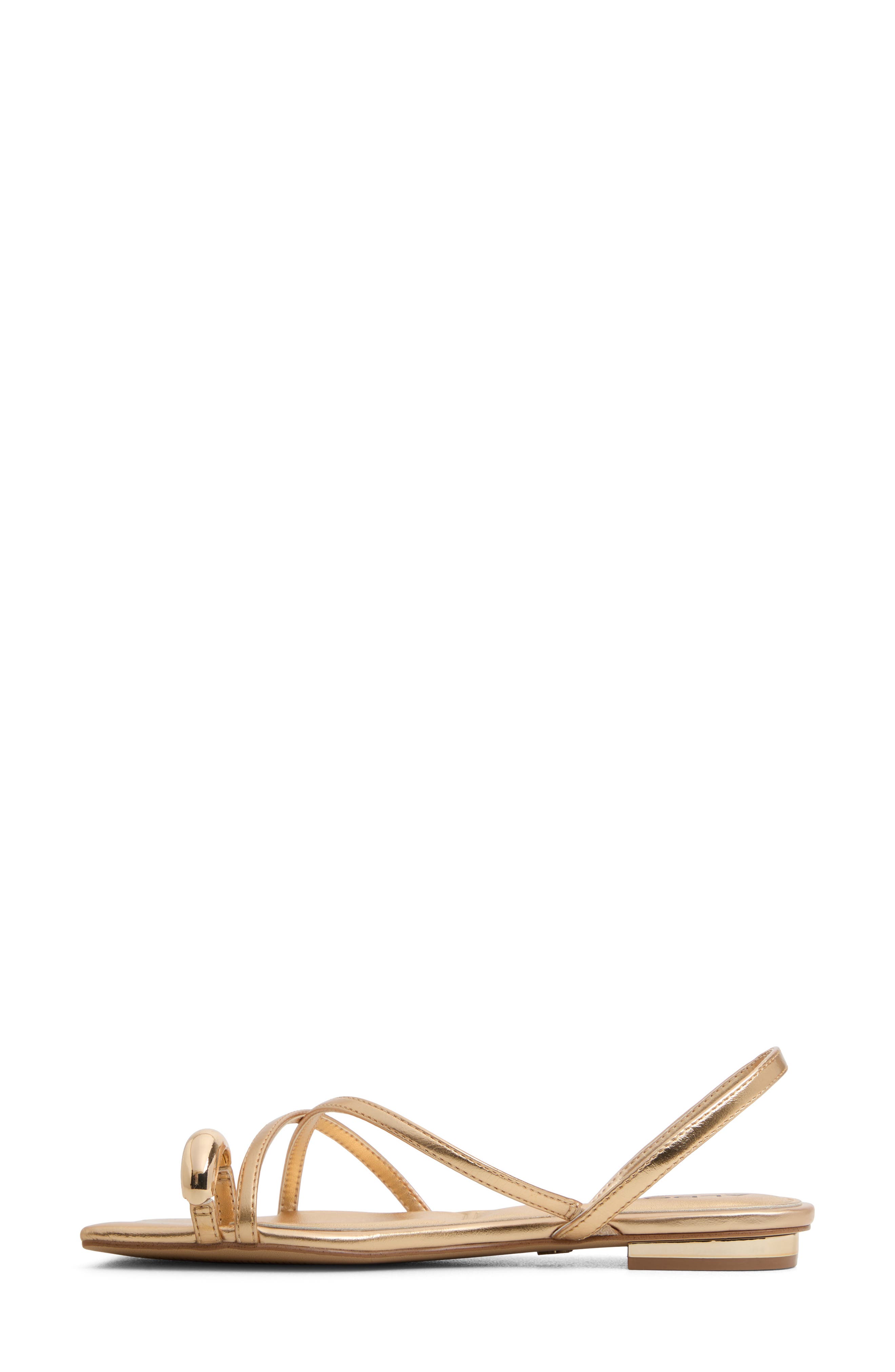 ALDO Synthesa Toe Loop Sandal, Alternate, color, Gold