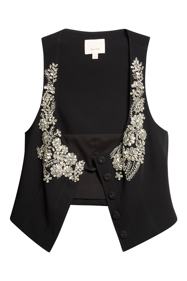 Aliana Cropped Vest, Alternate, color, BLACK/ CLEAR