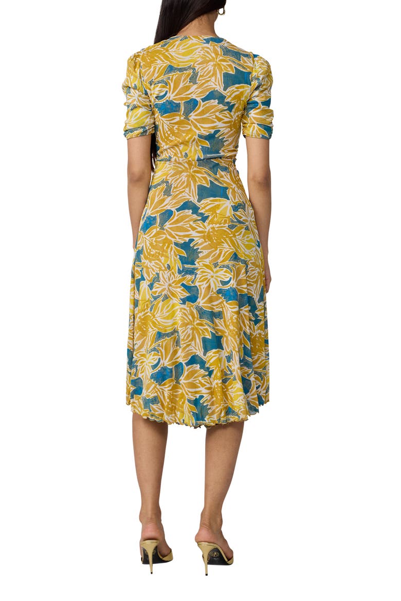 Koren Print Ruched Reversible Dress, Alternate, color, SEA PALM MID CRETE BLUE