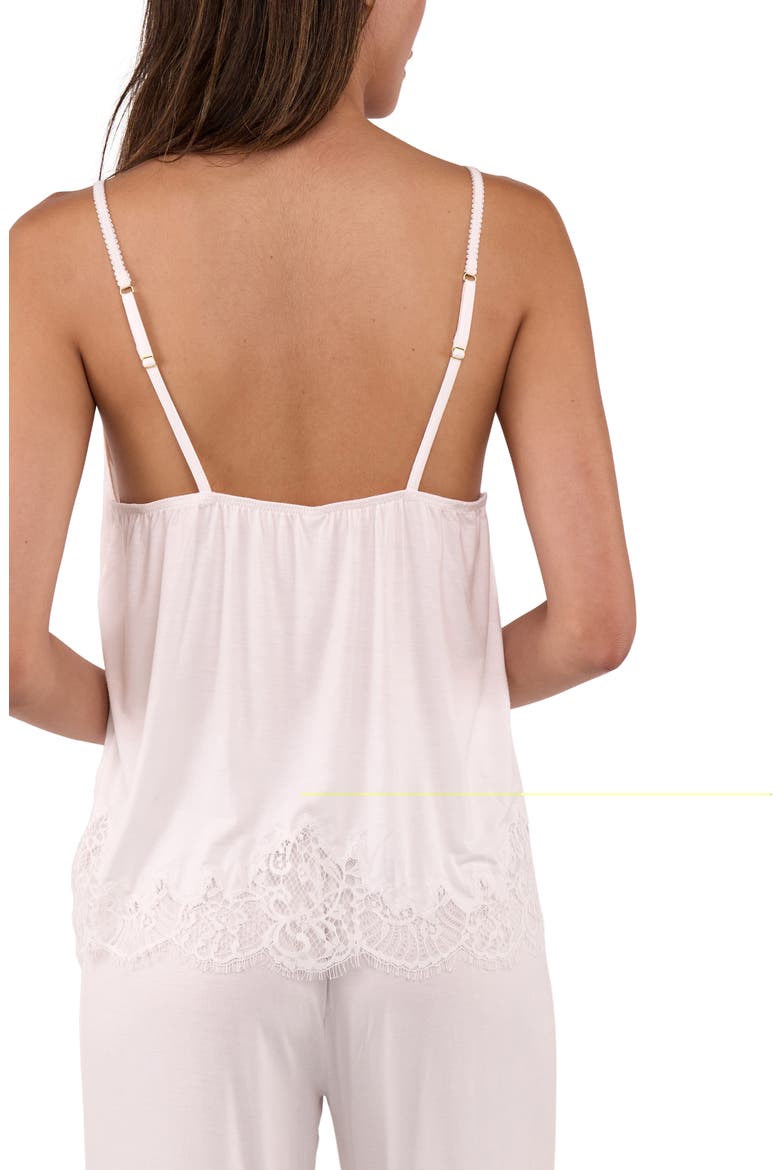 Sarafina Lace Trim Jersey Pajamas, Alternate, color, IVORY