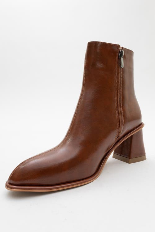 Prologue Shoes Maura Block Heel Boot In Brown