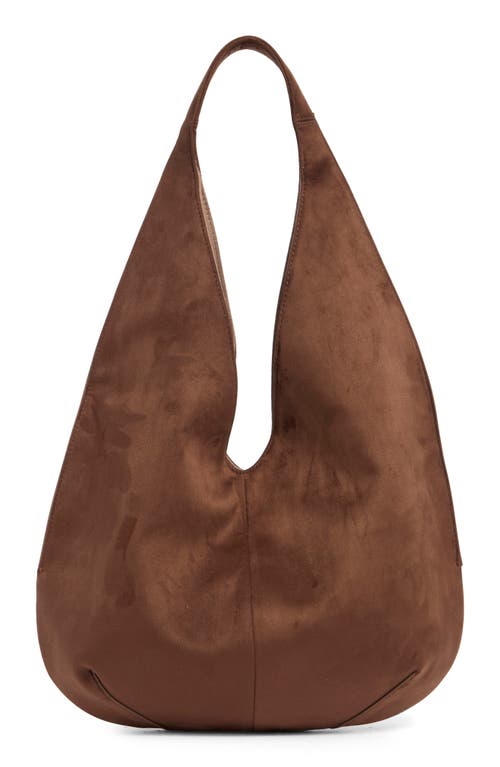 Jw Pei Dara Faux Suede Hobo Bag In Mocha Brown