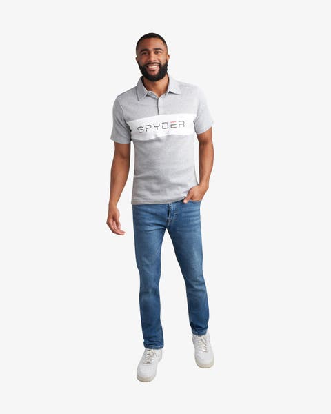 Men Short Sleeve Color Block Polo