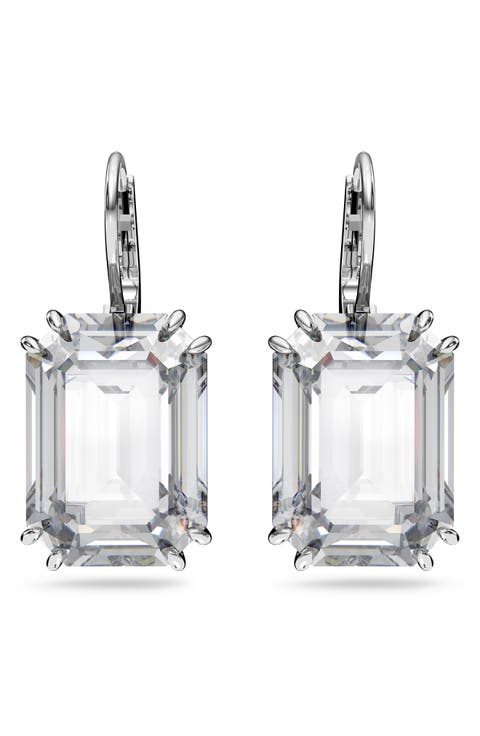 Millenia Octagon Crystal Drop Earrings