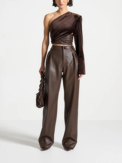 Coralie One Sleeve Velour Wrap Top