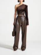 Manière De Voir Coralie One Sleeve Velour Wrap Top