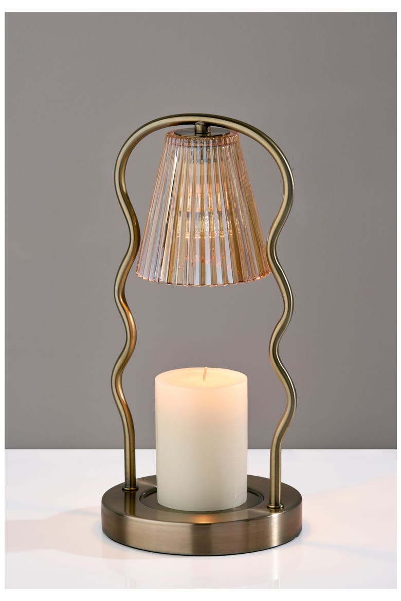 Chiara Candle Warmer Lamp, Alternate, color, ANTIQUE BRASS