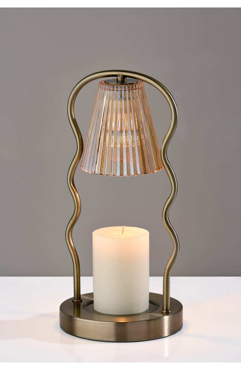 ADESSO LIGHTING Chiara Candle Warmer Lamp, Alternate, color, Antique Brass