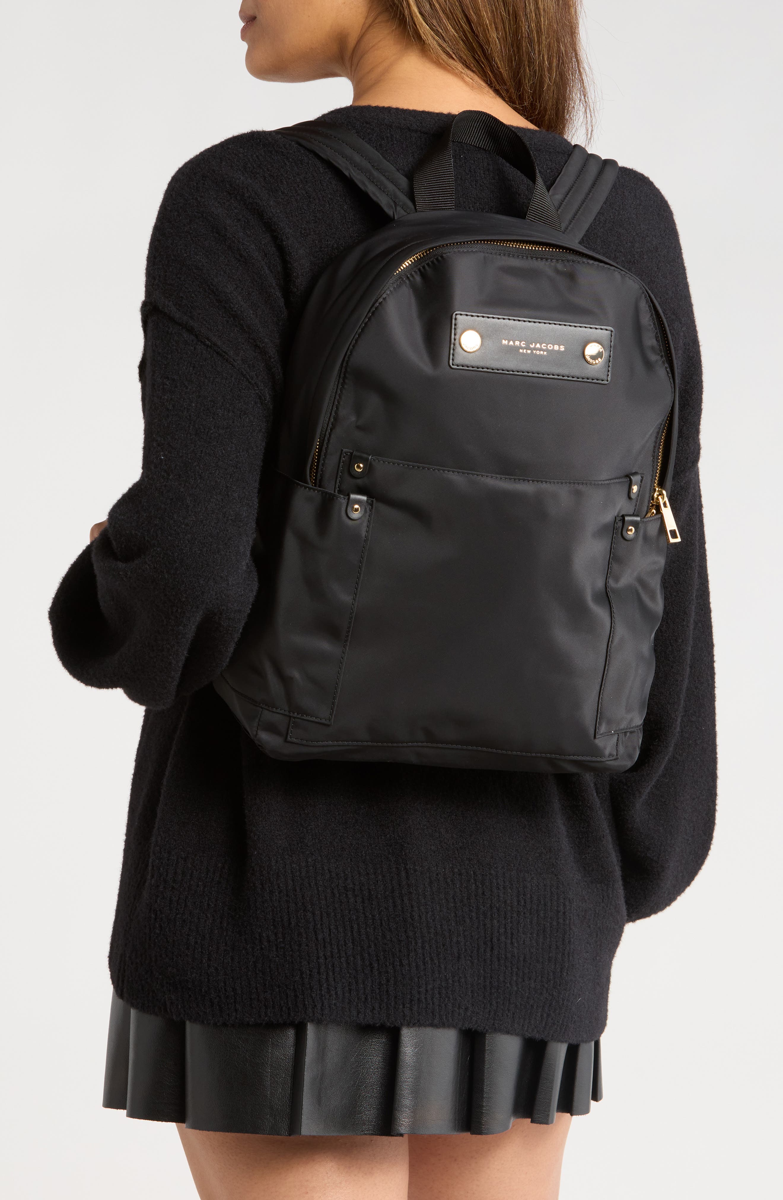 Marc Jacobs Preppy Nylon Backpack, Alternate, color, Black