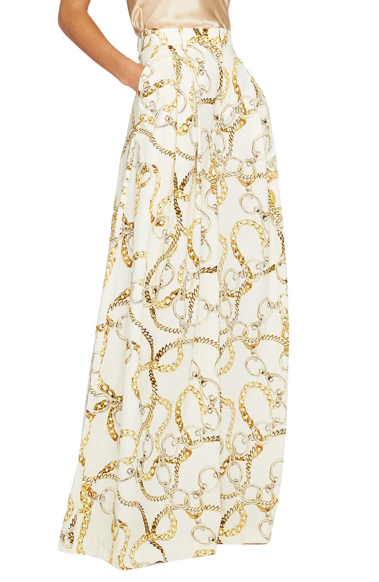 L'AGENCE Dree Chain Print Wide Leg Pants, Alternate, color, 