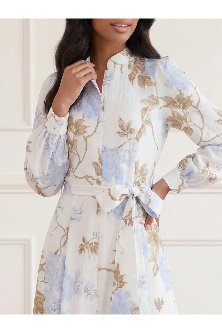Wisteria Jacquard Shirt Dress, Alternate, color, Optic White/Blue