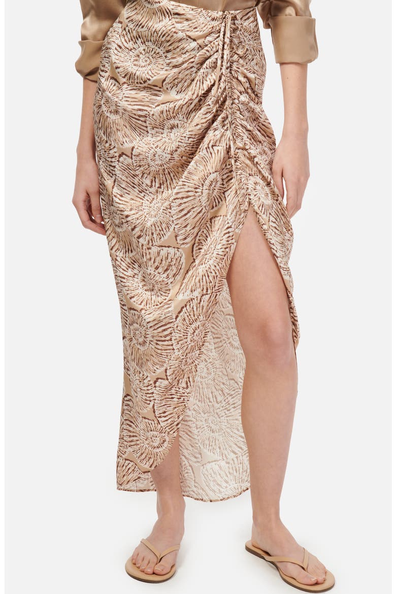 Amanda Seashell Print Silk Midi Skirt, Main, color, SHELL