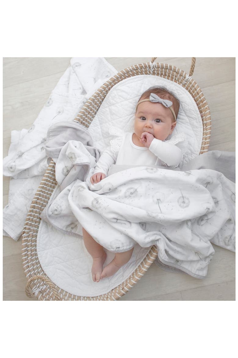 Dandelion 2-Pack Organic Cotton Swaddles, Alternate, color, GREY