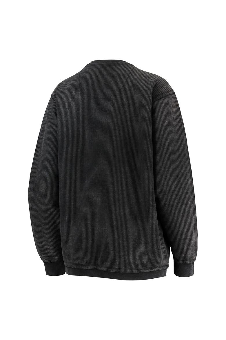 Women's Pressbox Black Maryland Terrapins Comfy Cord Vintage Wash Basic Arch Pullover Sweatshirt, Alternate, color, Black