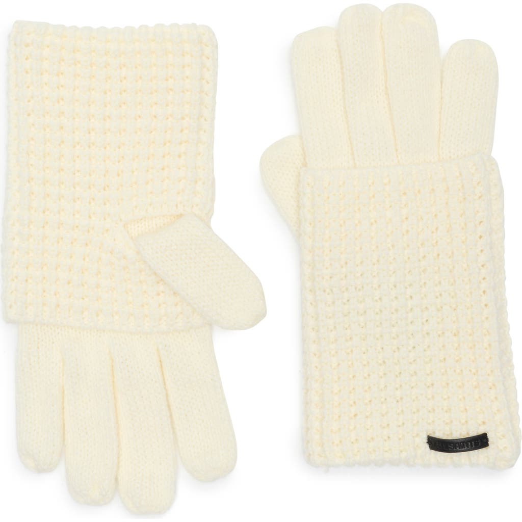 Allsaints Mixed Stitch Gloves In Neutral