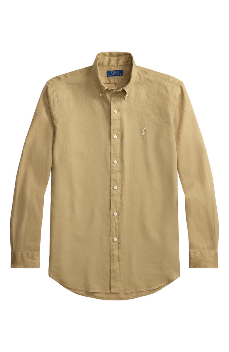 Polo Ralph Lauren Classic Fit Linen Button-Down Shirt, Alternate, color, Cafe Tan