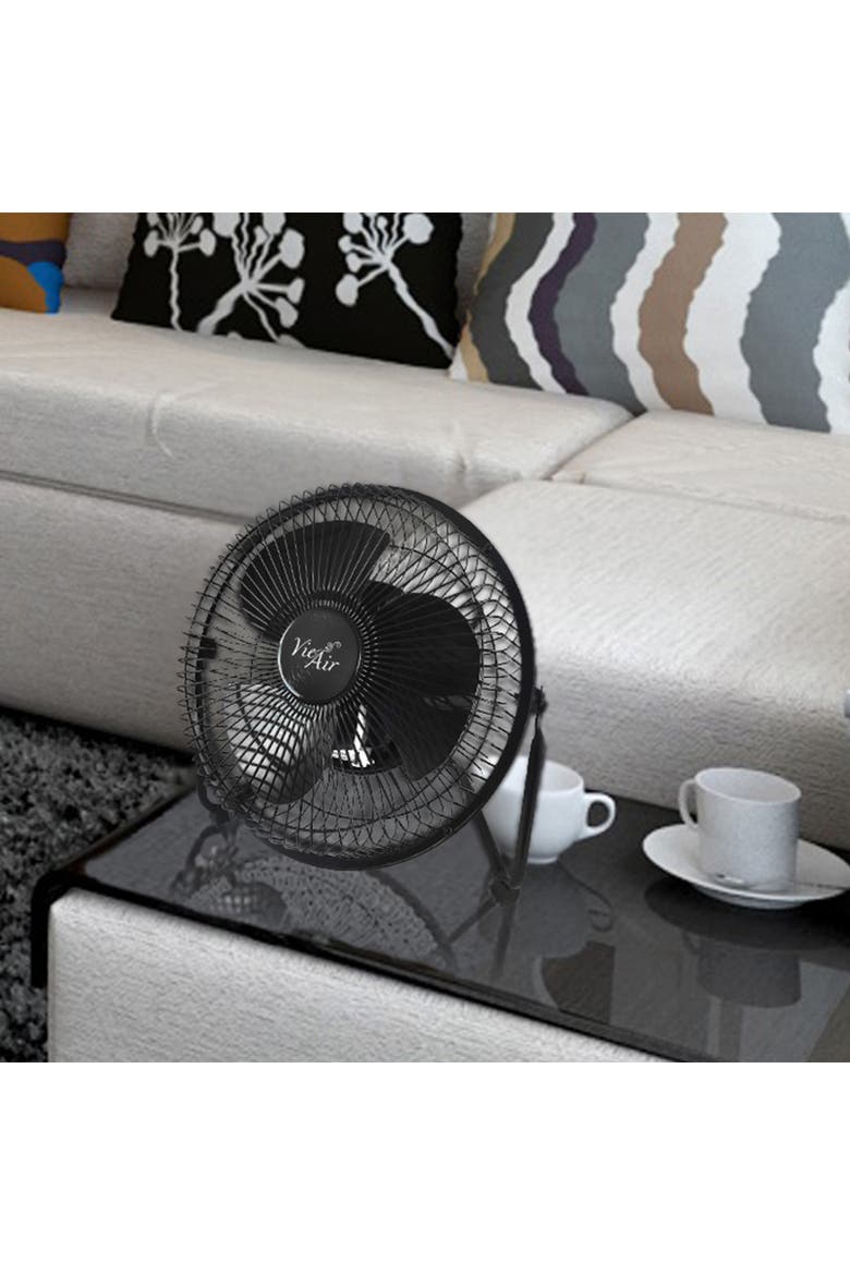 8 Inch High Velocity Metal Desk and Floor Fan, Alternate, color, Black