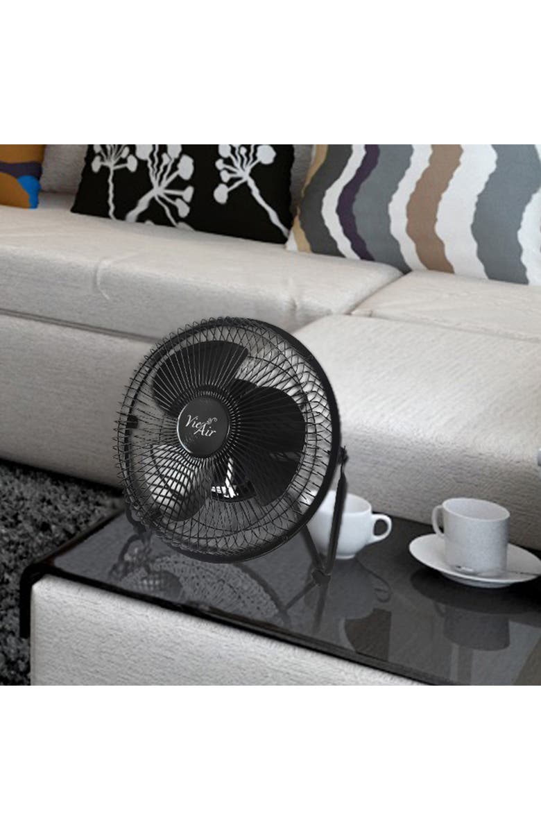 Vie Air 8 Inch High Velocity Metal Desk and Floor Fan, Alternate, color, Black