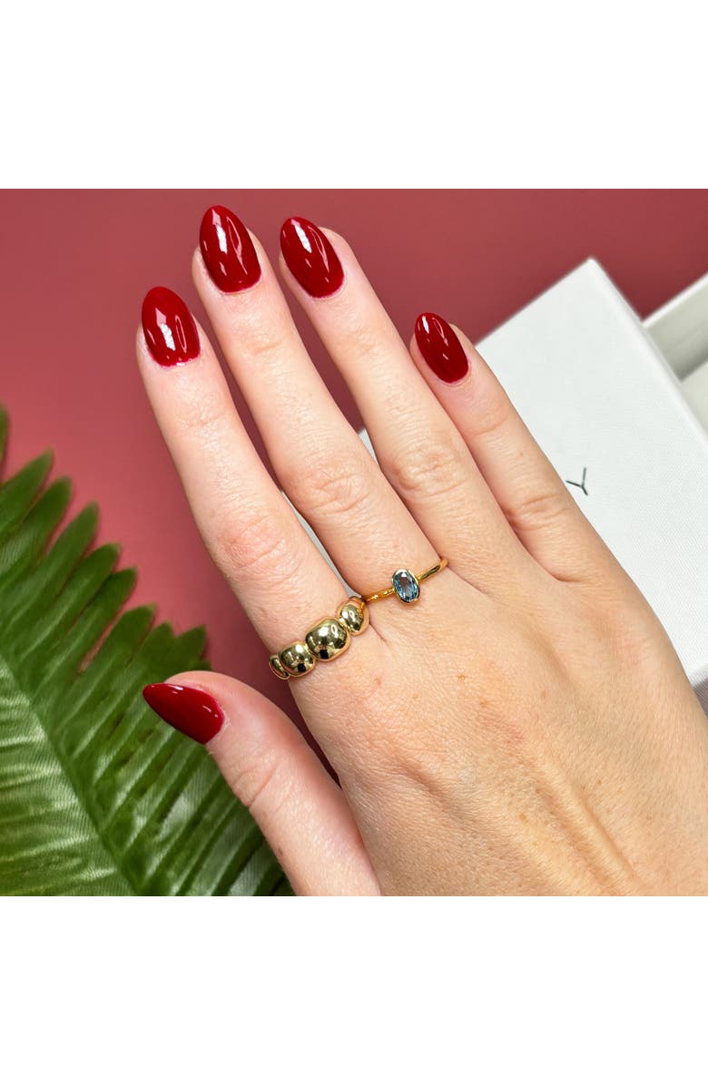 The Lovery Fine Jewelry Oval Blue Topaz Bezel Ring, Alternate, color, Blue Topaz