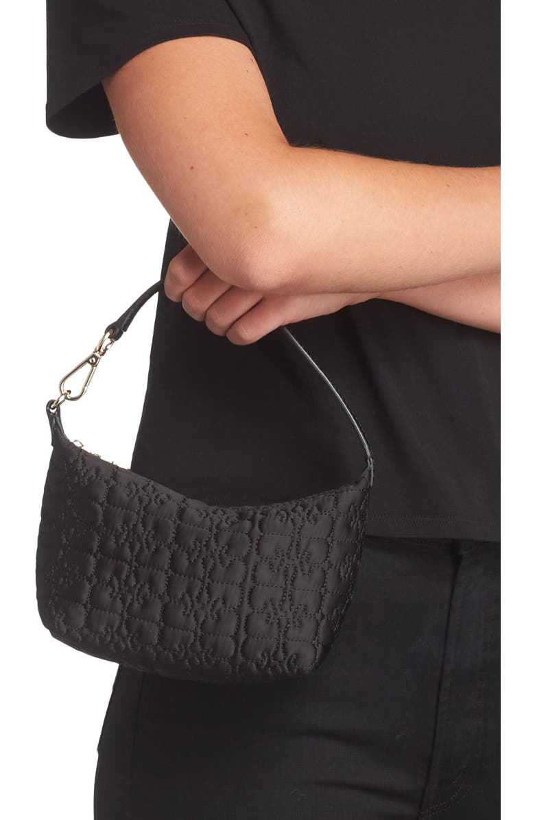 Ganni Small Butterfly Recycled Polyester Convertible Shoulder Bag, Alternate, color,