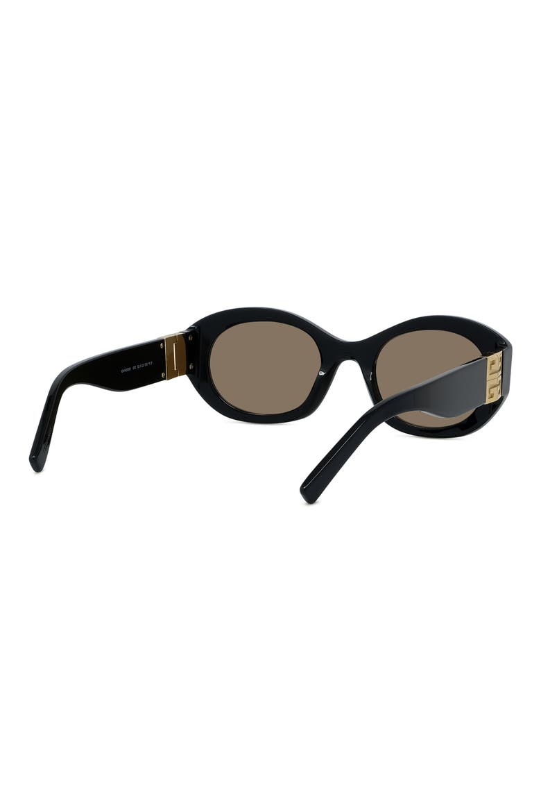 4G Oval Sunglasses, Alternate, color, SHINY BLACK / BROWN