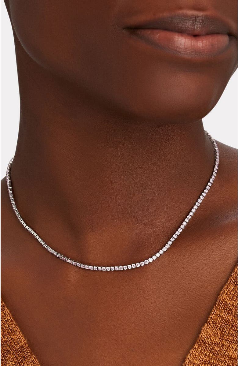 NICKHO REY Tish Tennis Necklace, Alternate, color, White/White Rhodium