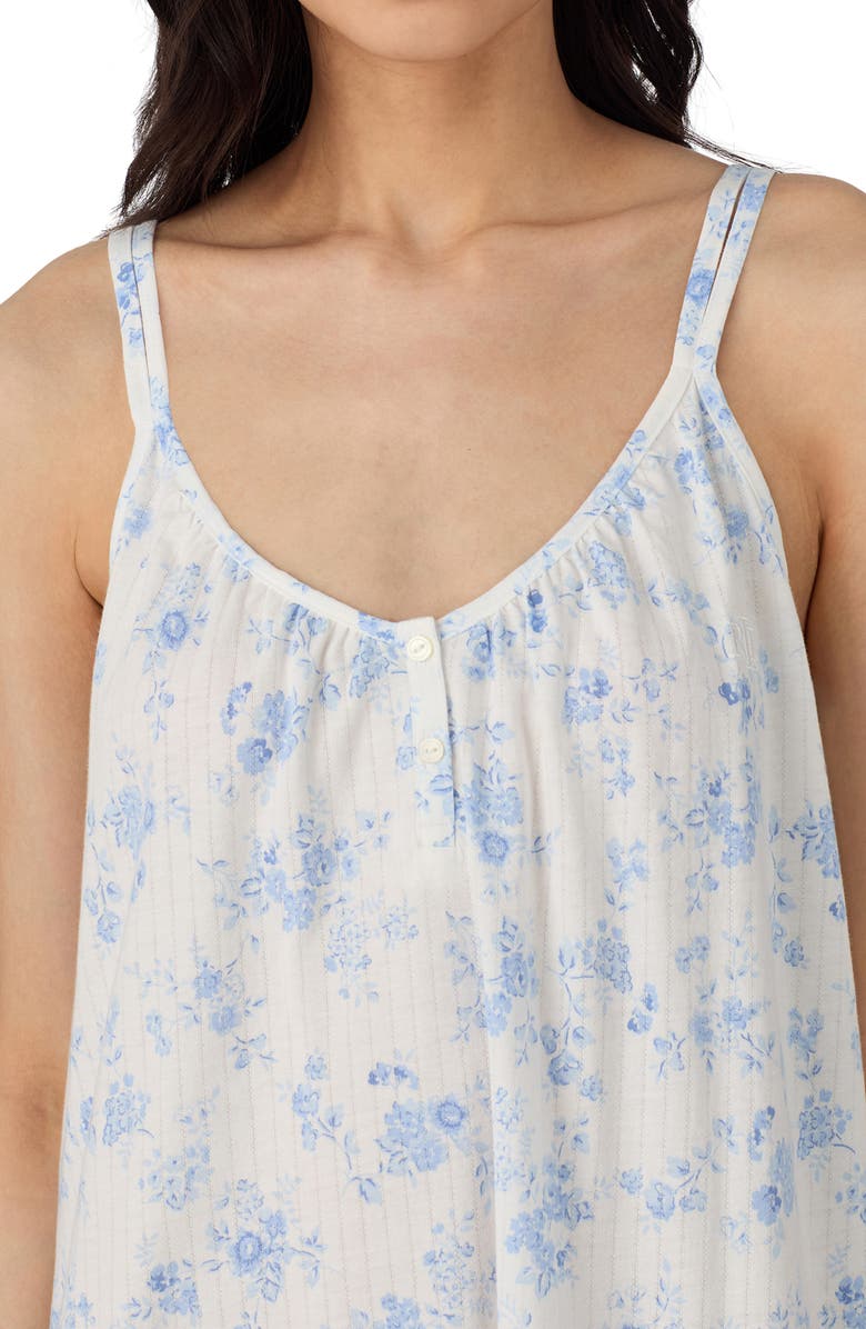 Lauren Ralph Lauren Floral Double Strap Cotton Blend Nightgown, Alternate, color,