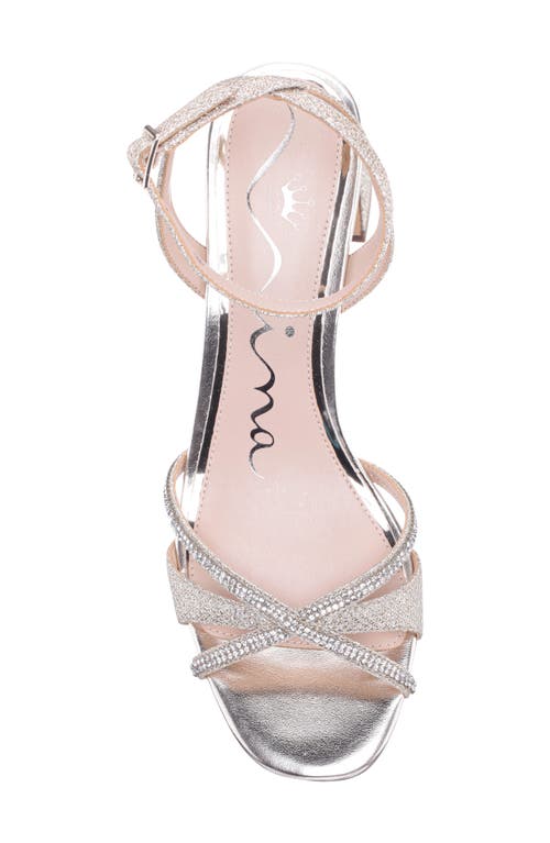 Nina Bracha Ankle Strap Sandal In Silver
