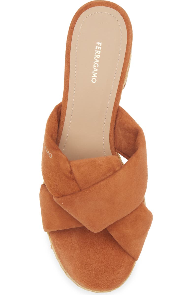 FERRAGAMO Douglas Platform Slide Sandal, Alternate, color, Tan Suede