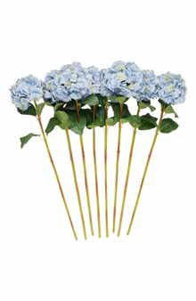 SONOMA SAGE HOME Set of Eight Blue Hydrangea Artificial Flowers