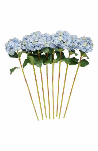 SONOMA SAGE HOME Set of Eight Blue Hydrangea Artificial Flowers