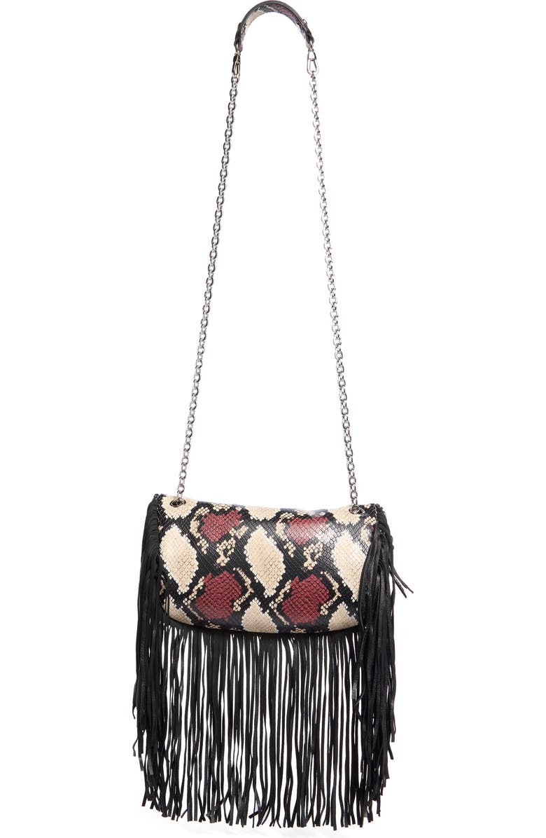 Longchamp Snake Embossed Leather Belt Bag, Alternate, color, Cognac