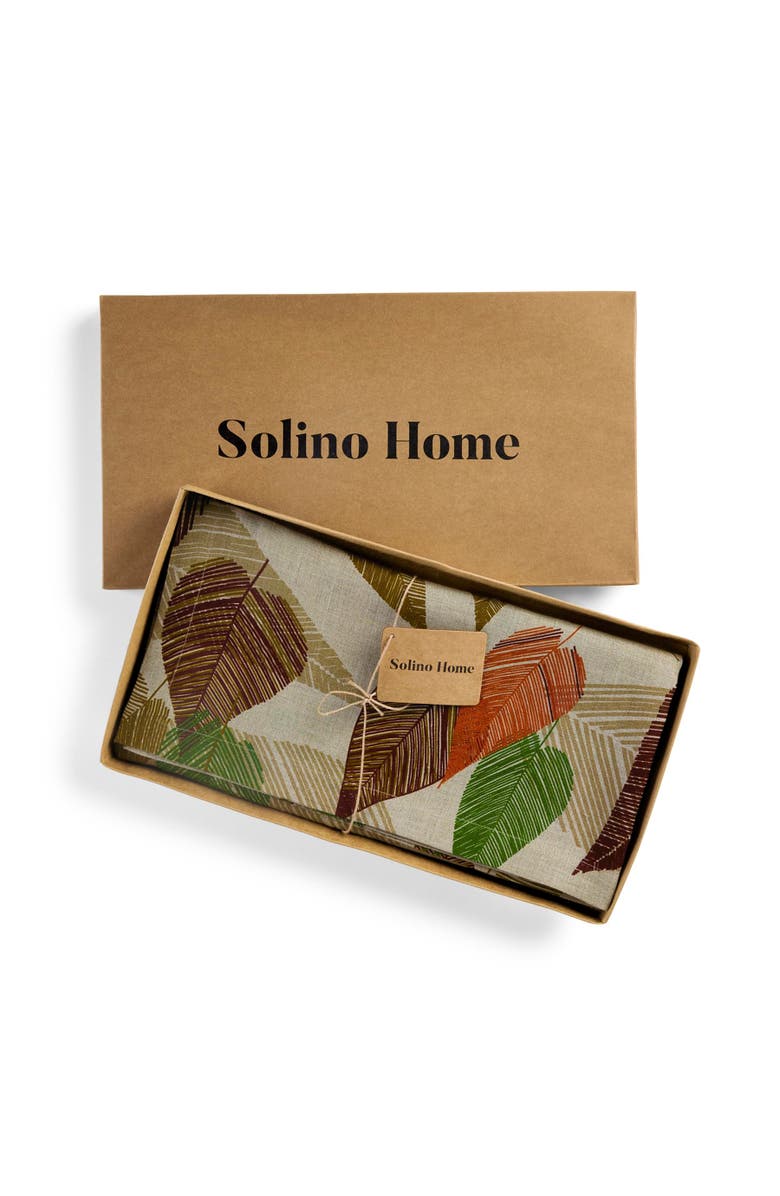 Solino Home Linen Table Throw - Falling Leaves, 52" x 52" Inch, Alternate, color, Fall