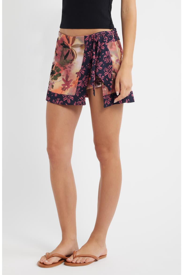 Sun Soaked Sarong Miniskort, Alternate, color, MOONLIGHT COMBO
