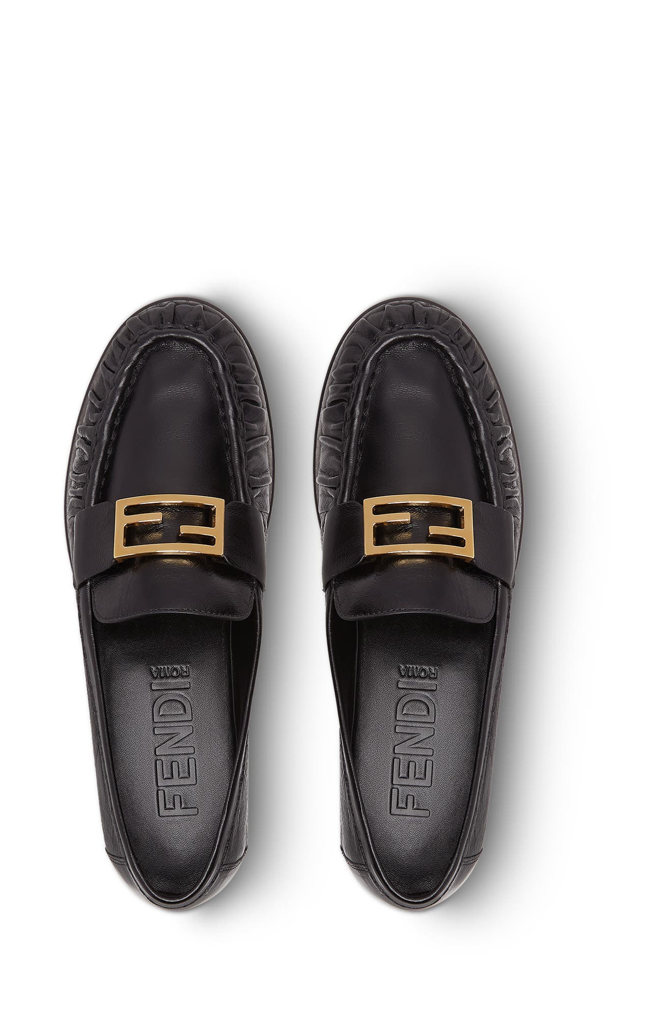 Fendi Baguette Loafer, Alternate, color, Nero