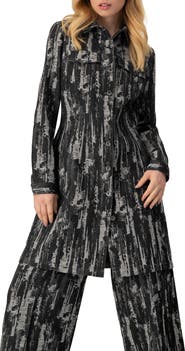 IVONNE Abstract Denim Long Jacket