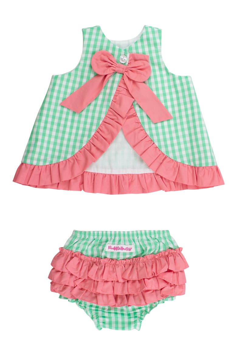 Kids' Gingham Ruffle Swing Tank & Bloomers Set, Alternate, color, GREEN