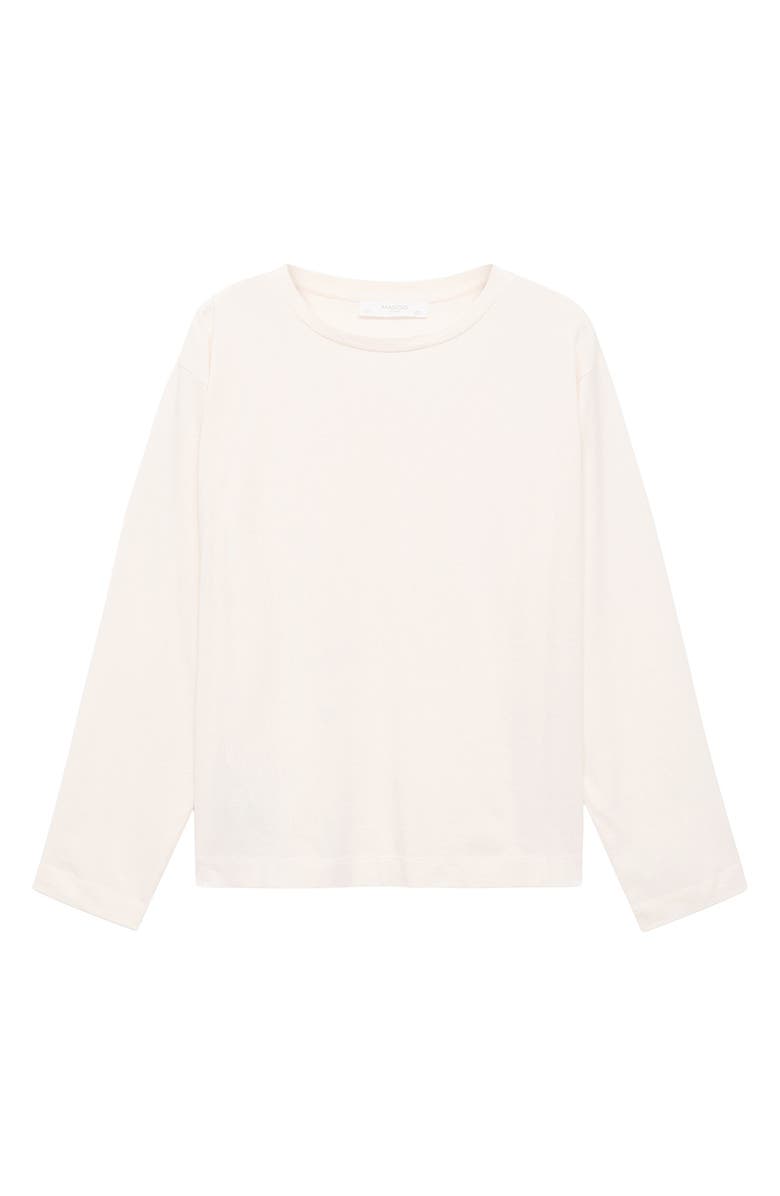 MANGO Long Sleeve Pajama T-Shirt, Alternate, color, Vanilla