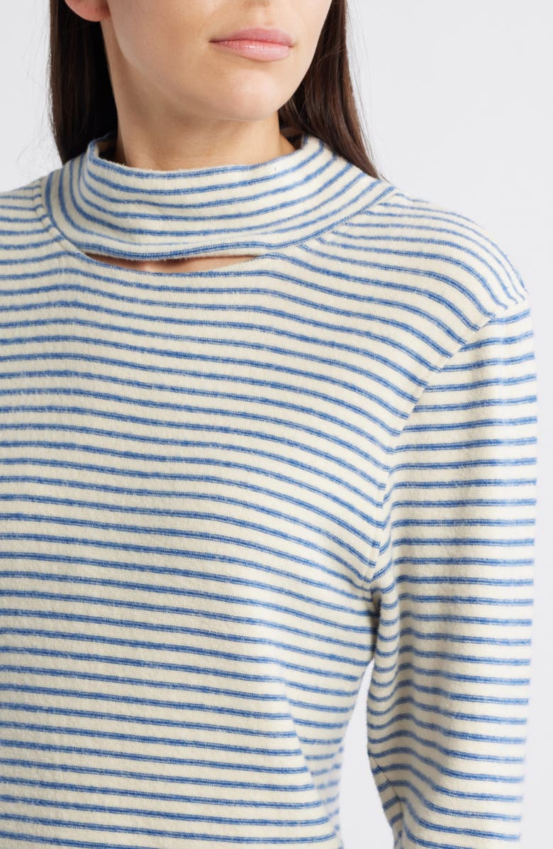 Nation LTD Delphine Stripe Cutout Cotton Knit Top, Alternate, color,