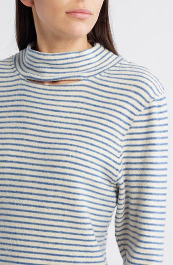 Nation LTD Delphine Stripe Cutout Cotton Knit Top | Nordstrom